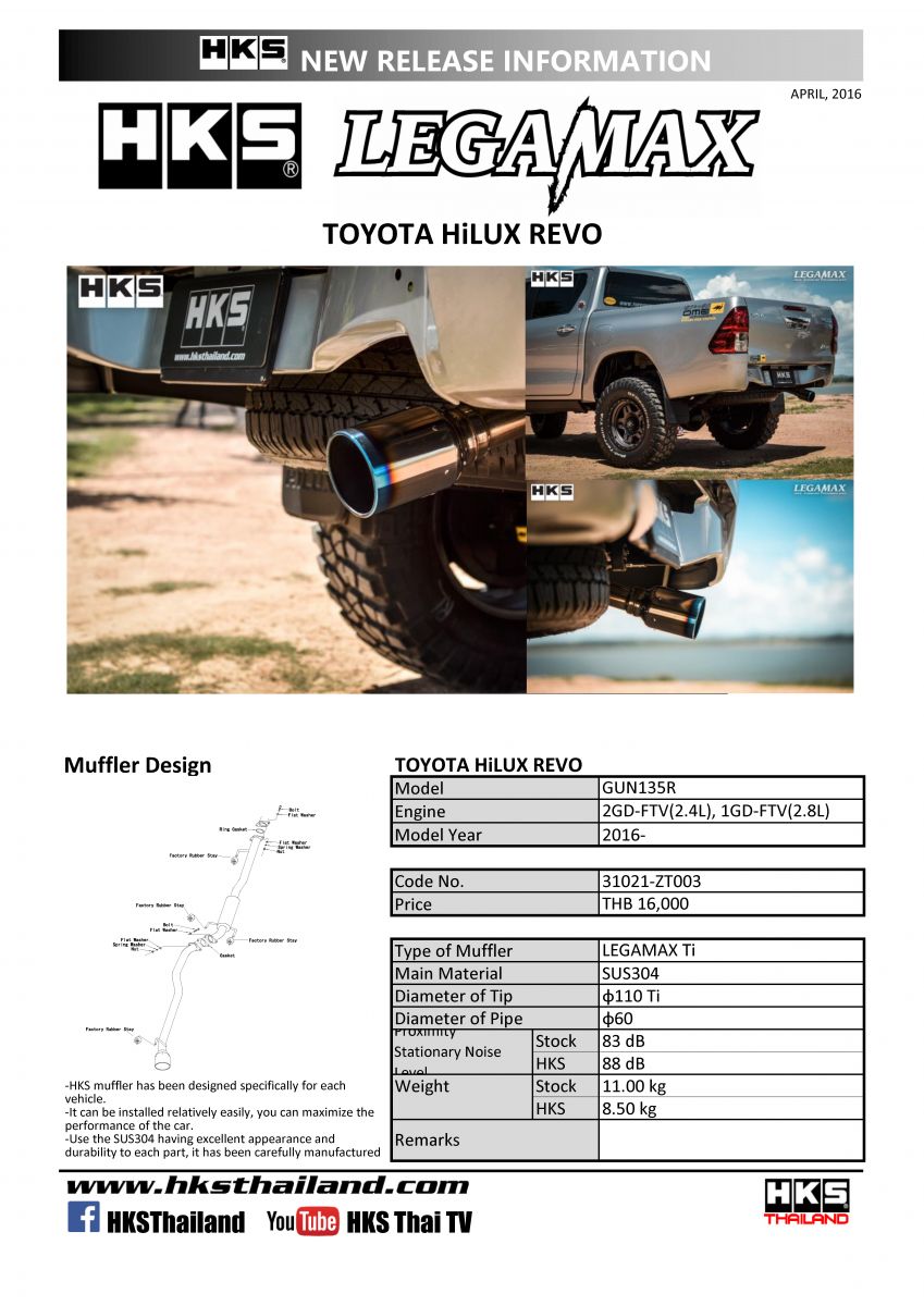 HKS EXHAUST LEGAMAX FOR REVO | HILUX | GR-S