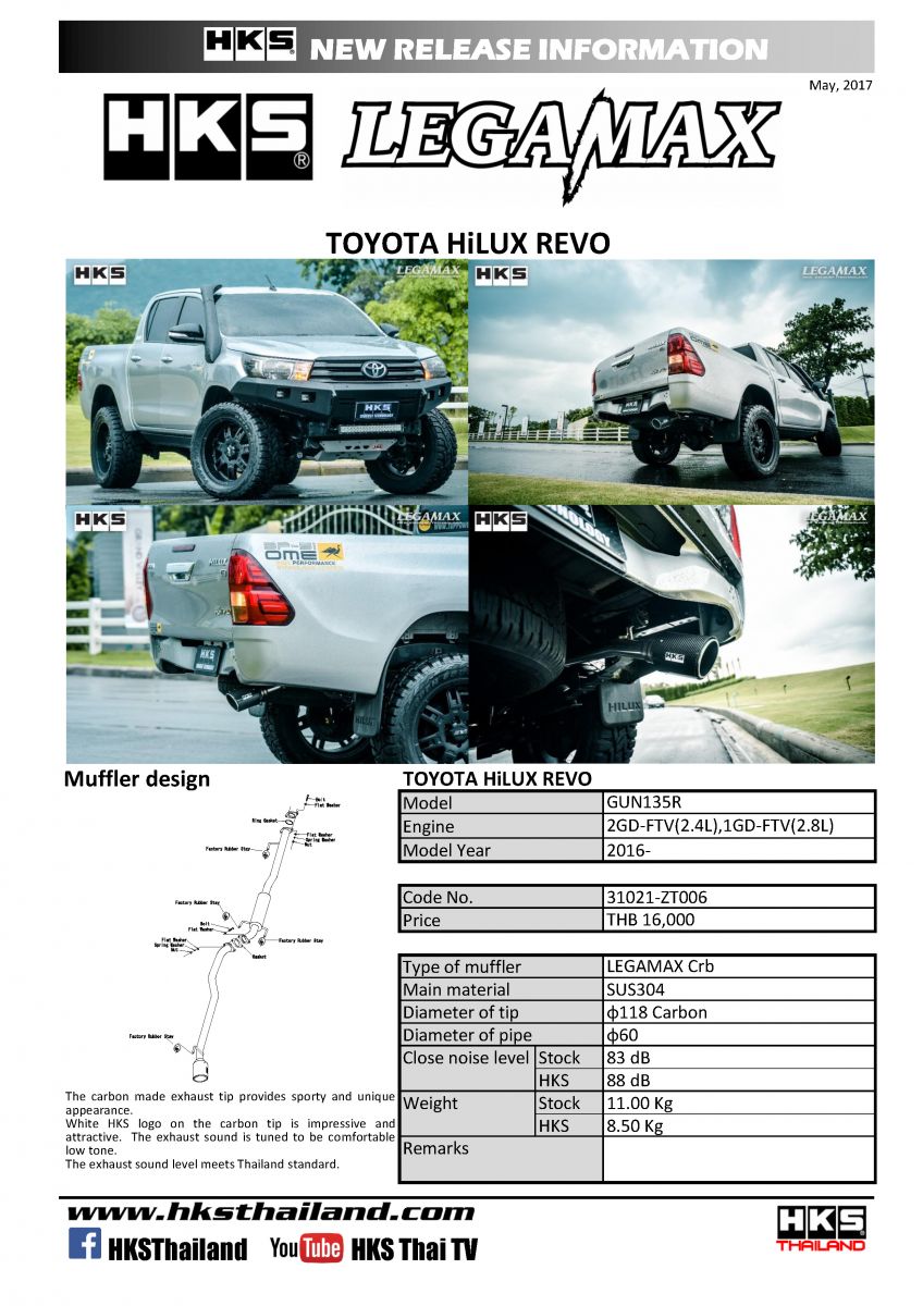 HKS EXHAUST LEGAMAX FOR REVO | HILUX | GR-S
